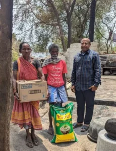 Relief activity for fire accident victims